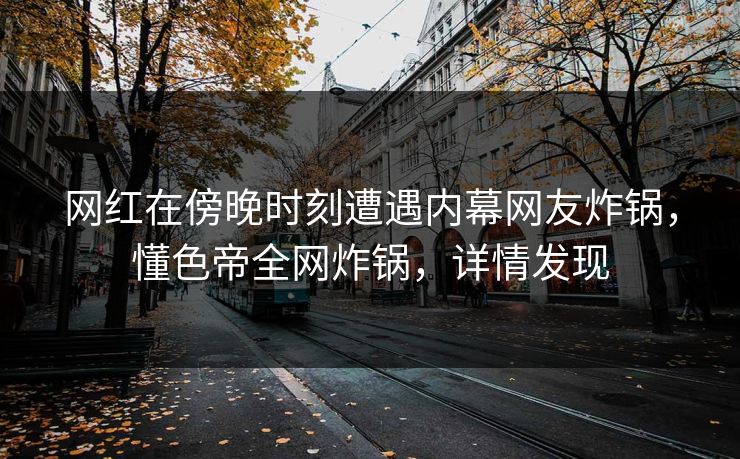 网红在傍晚时刻遭遇内幕网友炸锅，懂色帝全网炸锅，详情发现