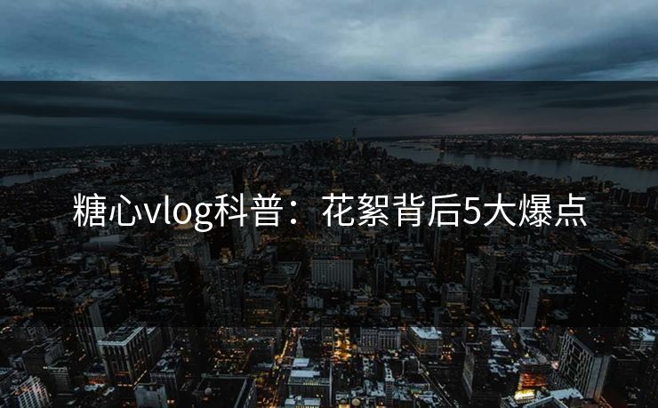 糖心vlog科普：花絮背后5大爆点